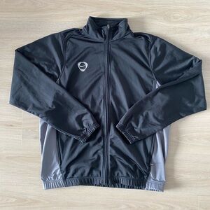 Vintage Black and Gray Men's Track Jacket Size L